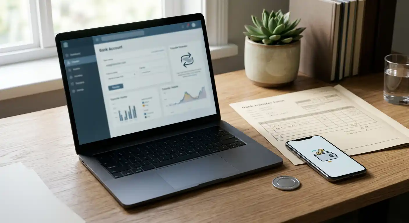 Neutrale Bank- und E-Wallet-Symbole als Alternativen zur Mobilfunkabrechnung