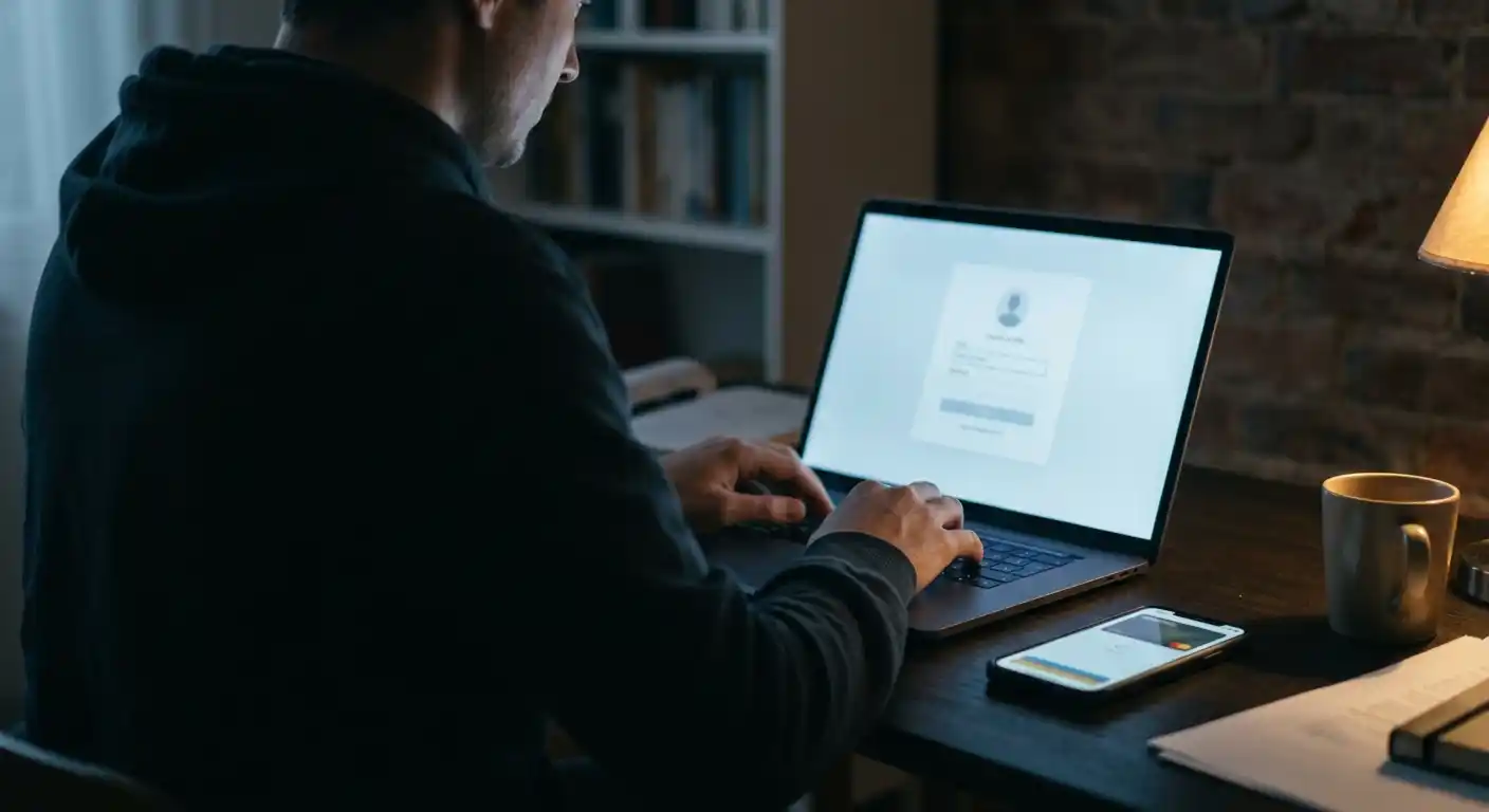 Anmeldung in einem anonymen Bitcoin-Casino ohne KYC-Verifizierung am Laptop
