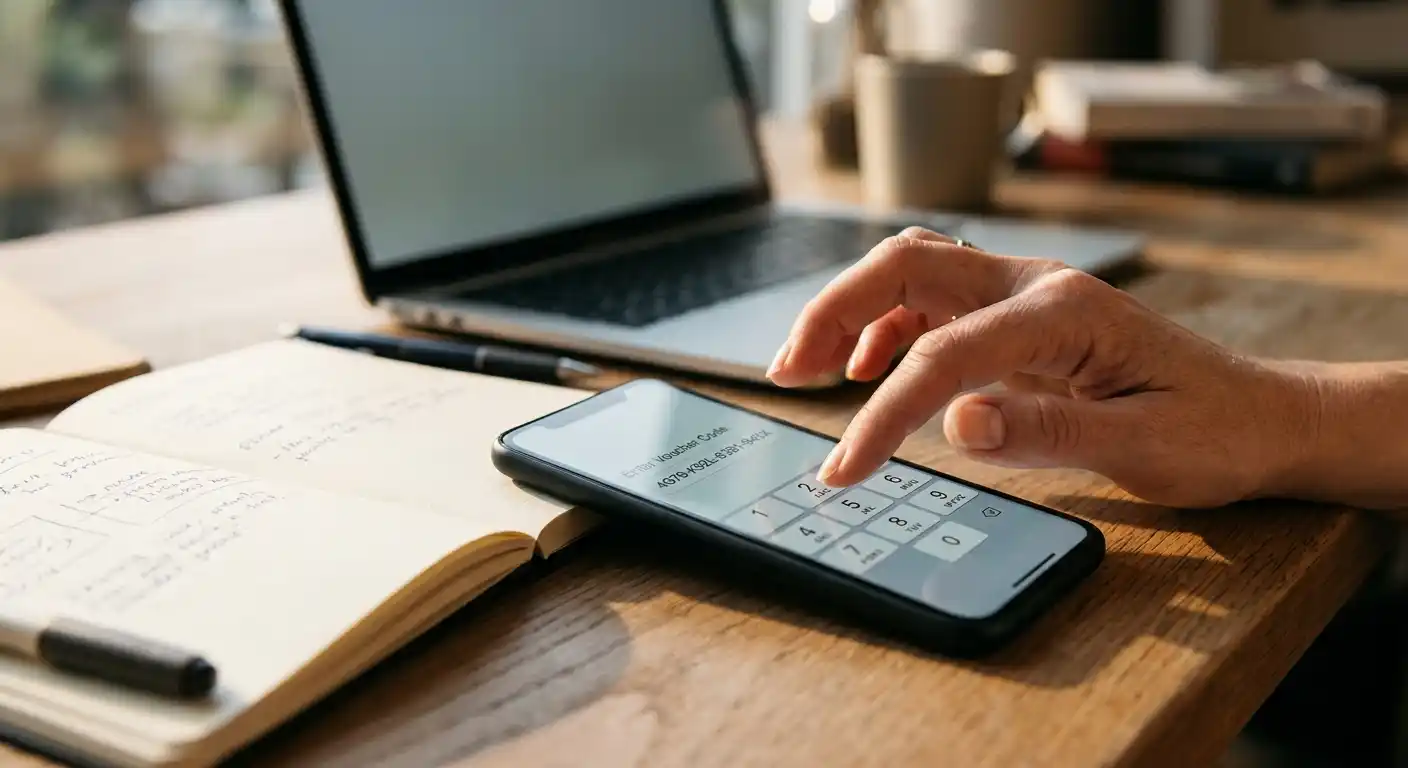 Aplauz-Gutschein und Smartphone für eine Casino-Einzahlung
