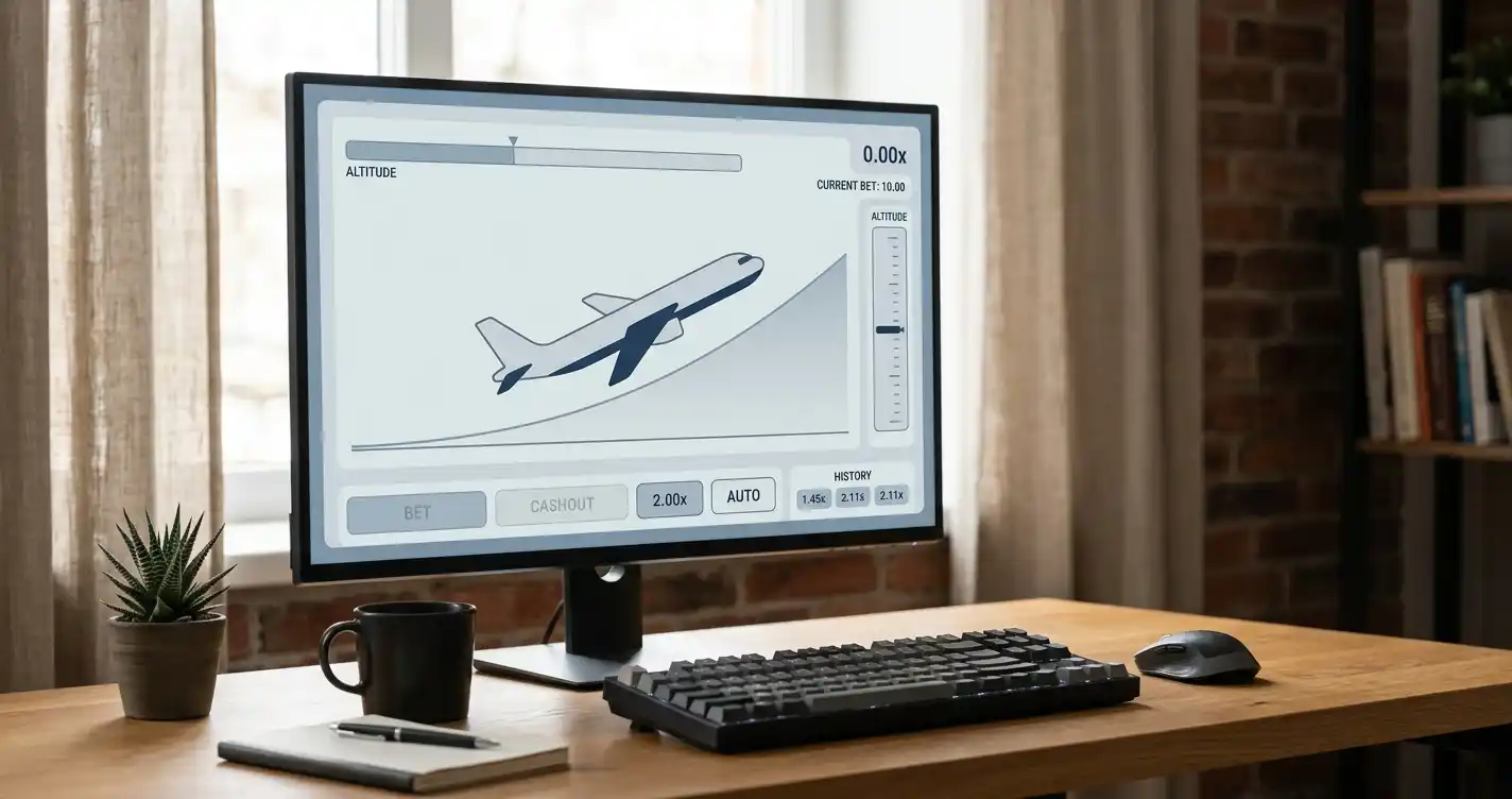 Flugzeug-Symbol und neutraler Spielbildschirm für Aviator in Österreich