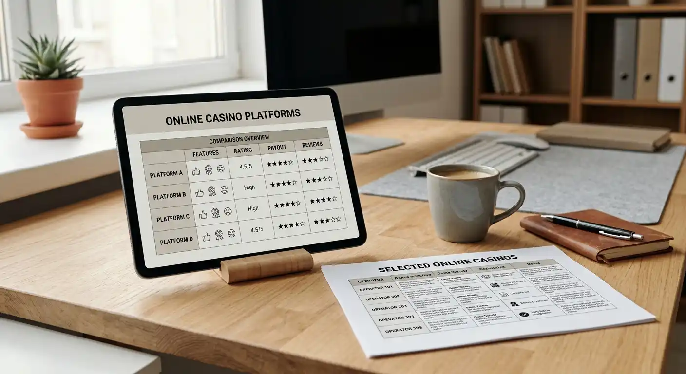 Vergleichende Übersicht von Online-Casinos für österreichische Spieler mit Lizenz-Badges und Cashback-Hinweis