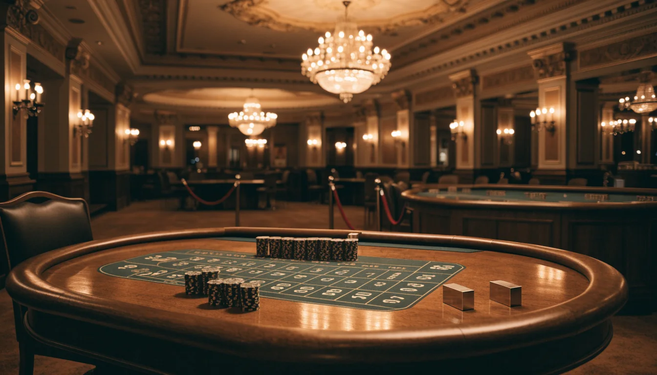Elegantes österreichisches Casino mit Craps-Tisch und Spielchips
