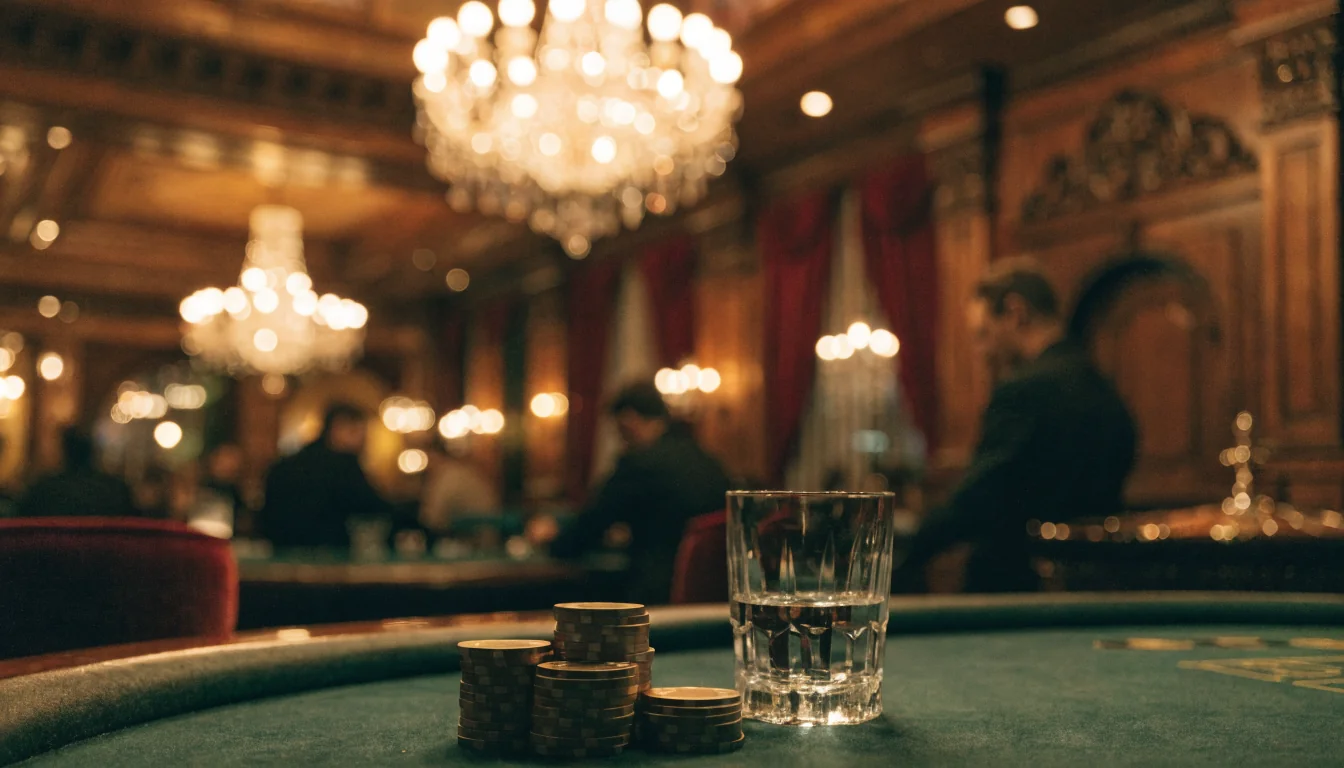 Elegantes österreichisches Kasino mit Roulette und goldenen Spielchips