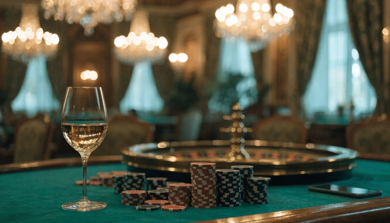 Stilvolle Casinoatmosphäre in Wien mit Roulette und Spielchips