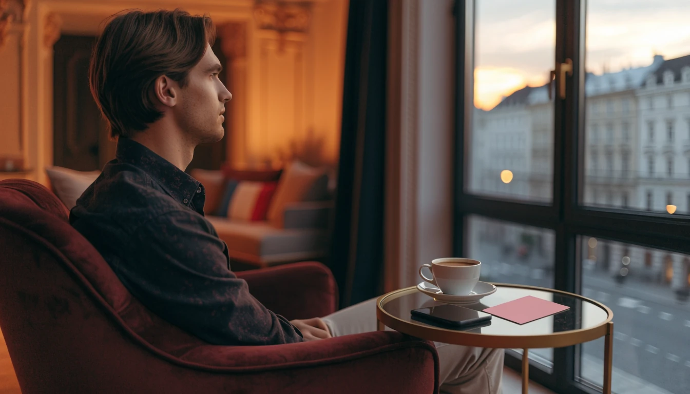 Junger Österreicher entspannt zu Hause mit Paysafecard und Smartphone
