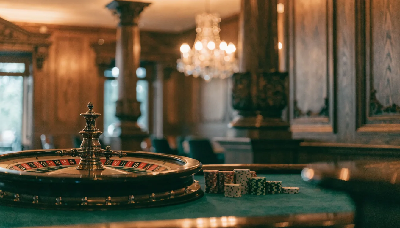 Stilvolles österreichisches Casino mit Roulette und Chips