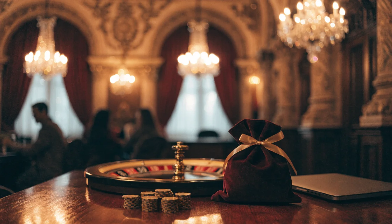 Casino-Chips und Roulette in Wiener Salon-Atmosphäre