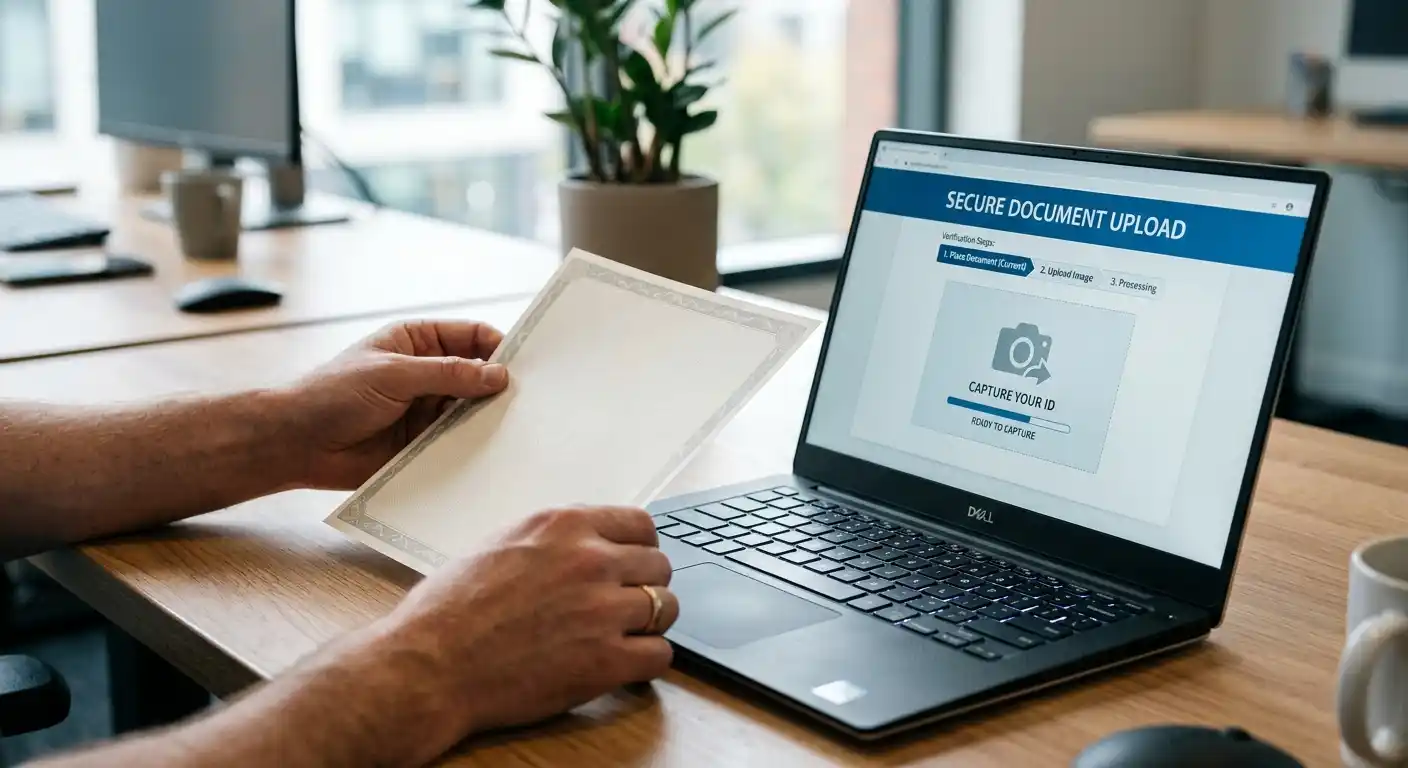Sichere Identitätsprüfung mit neutralen Dokumenten und geschütztem Uploadbereich