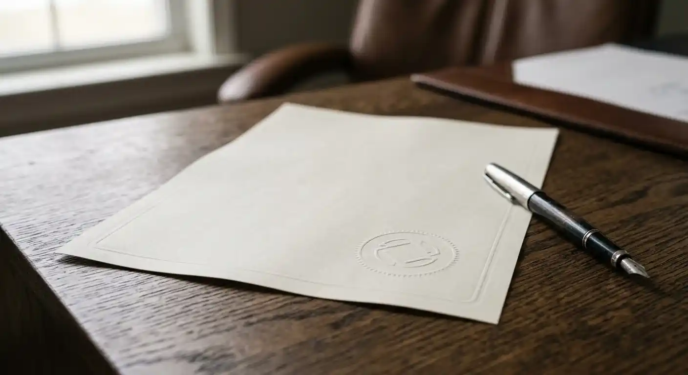 Amtliches Dokument mit Stempel als Symbol für die Glücksspielkonzession in Österreich