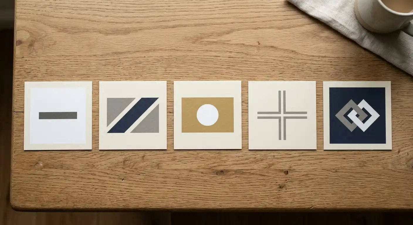 Übersichtliche Karten mit Länderflaggen und Lizenz-Logos als neutrale Symbole auf einem ruhigen Schreibtisch