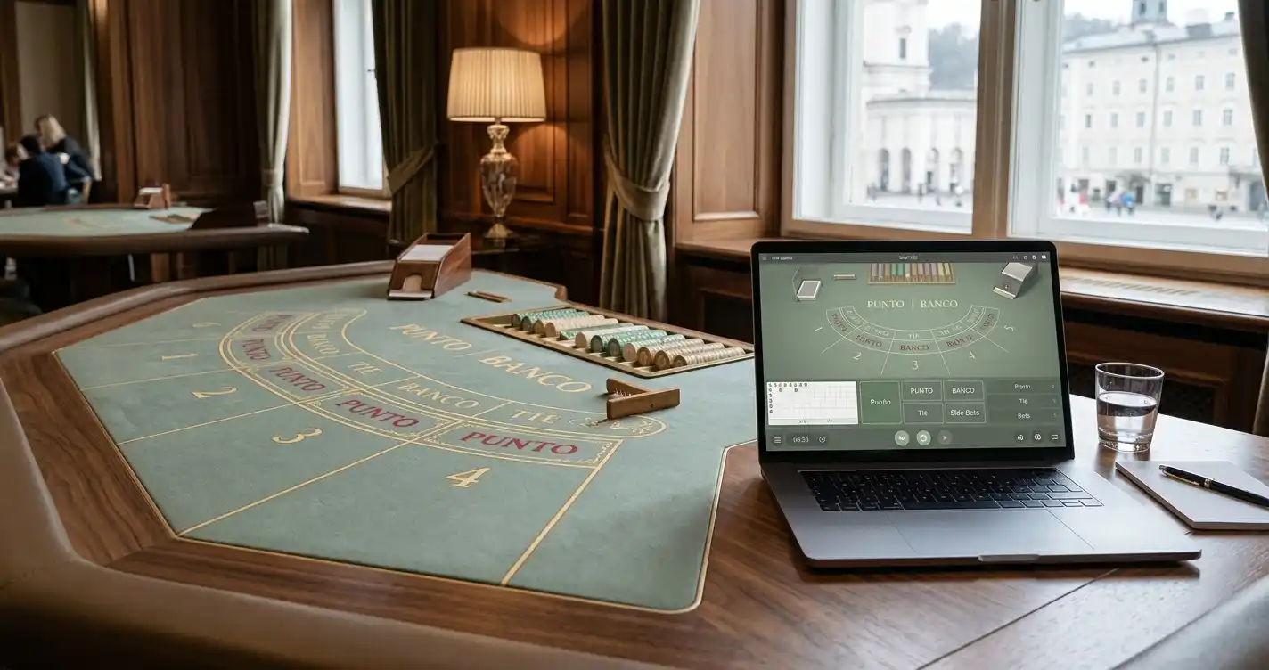 Punto Banco Tisch zwischen Online-Casino und österreichischer Spielbank