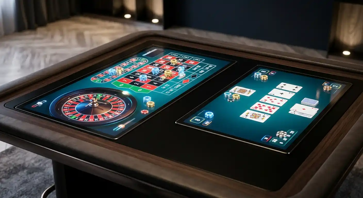 Digitales Roulette- und Kartenspiel-Set mit neutralen Spielchips