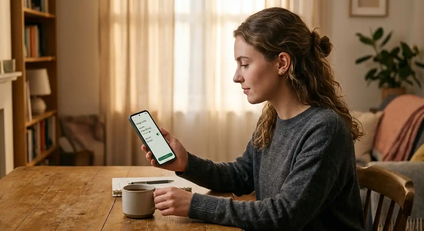 Spieler setzt am Smartphone ein persönliches Einzahlungslimit